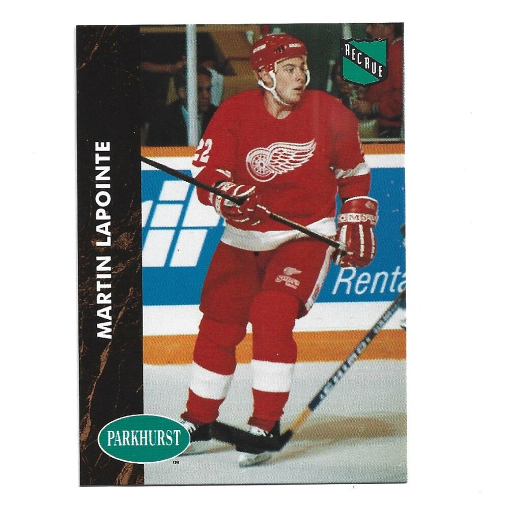 1992 French Parkhurst Martin LaPointe Detroit Red Wings Rookie Hockey Card [h54]